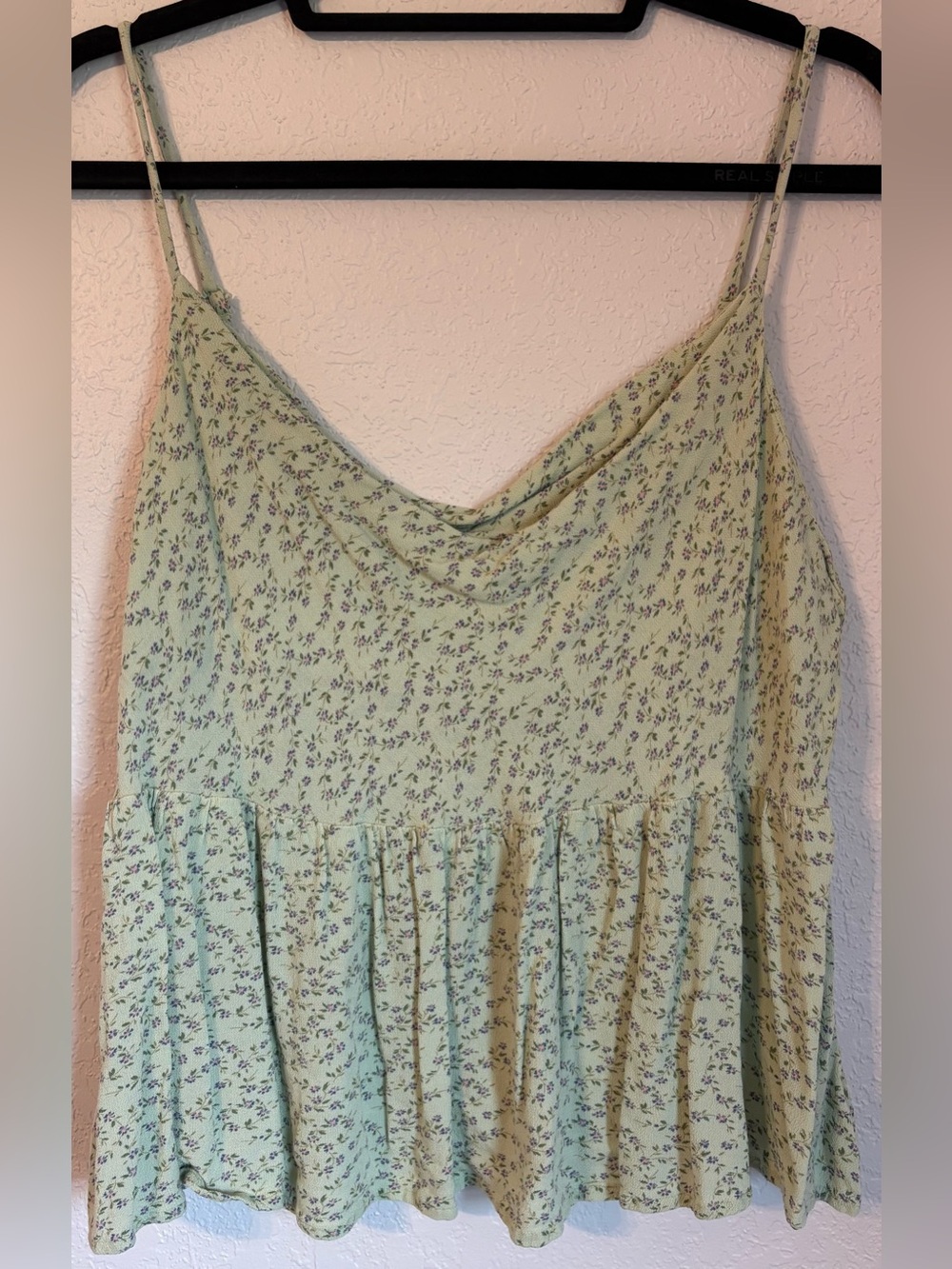 American Eagle Outfitters Light Green Floral Cowl Neck Camisole